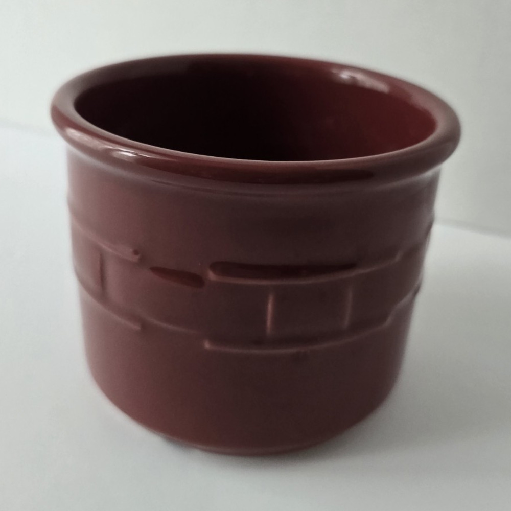 Longaberger‎ Pottery Woven Traditions Paprika Red 1 Pint Salt Crock Made in USA